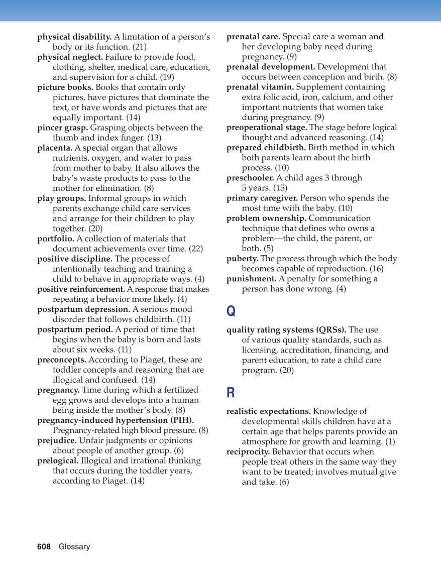 Parents and Their Children, 8th Edition page 608