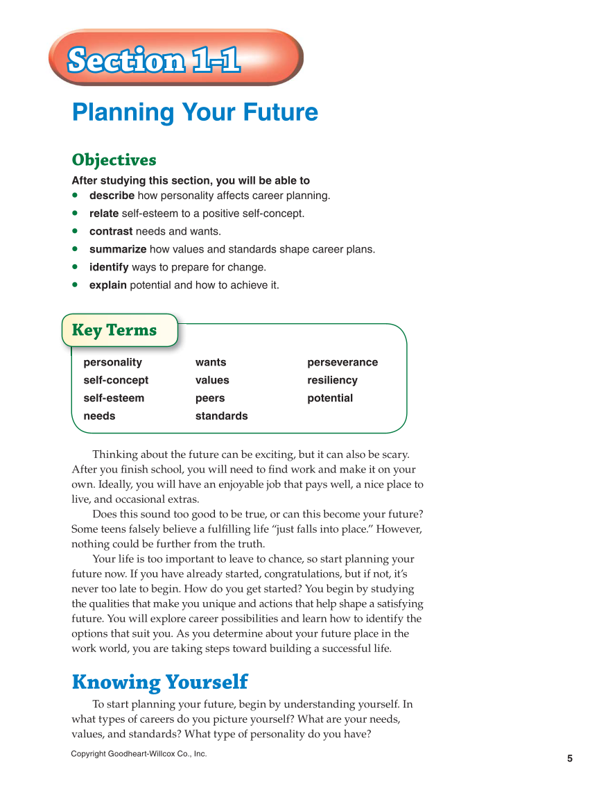 Succeeding in Life and Career: Foundations of Human Studies, 11th Edition page 5