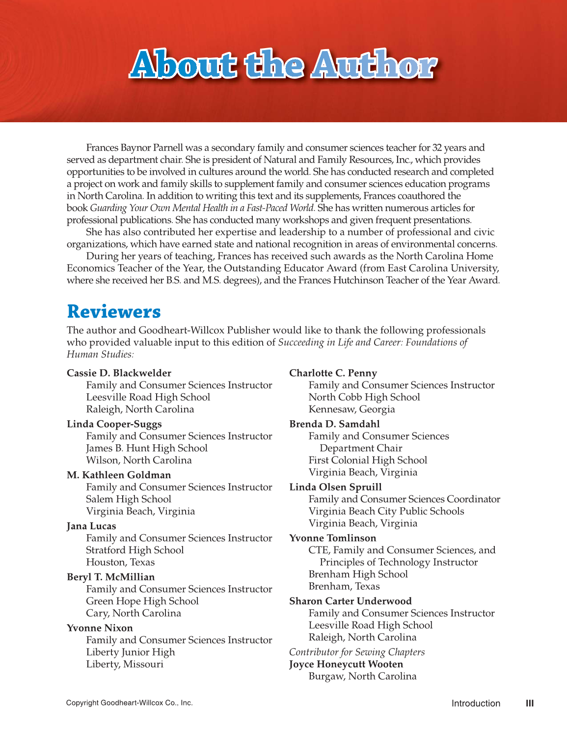 Succeeding in Life and Career: Foundations of Human Studies, 11th Edition page III