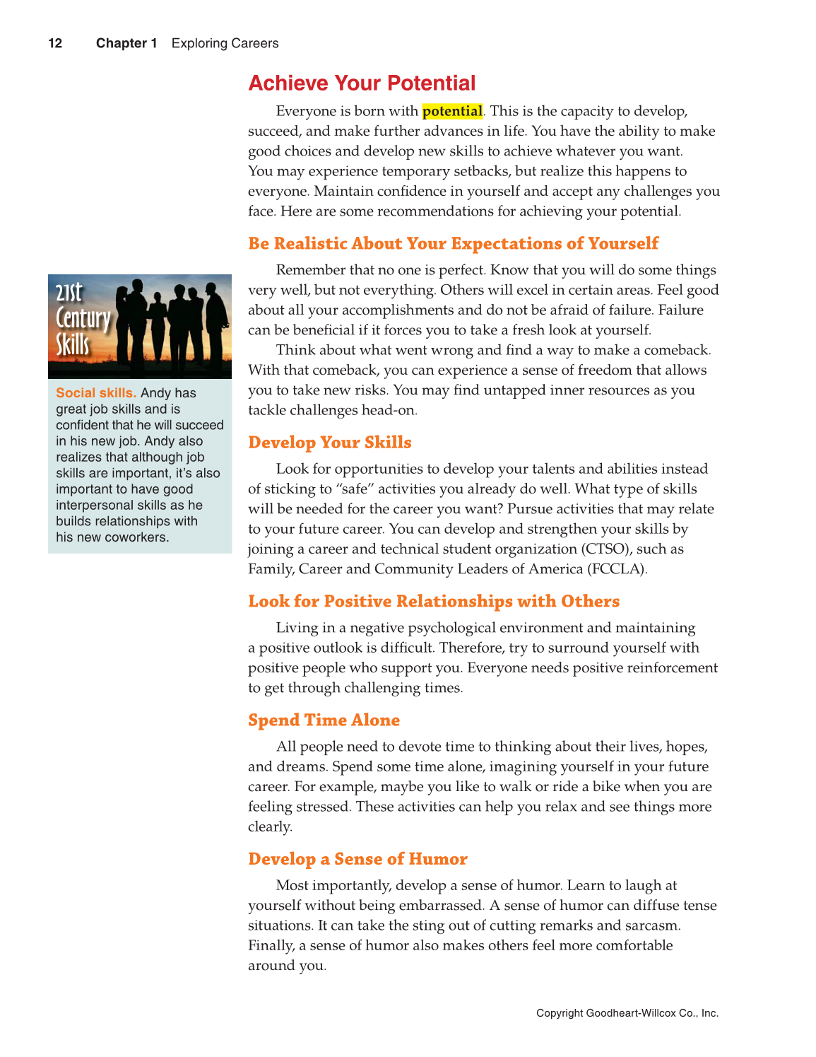Succeeding in Life and Career: Foundations of Human Studies, 11th Edition page 12
