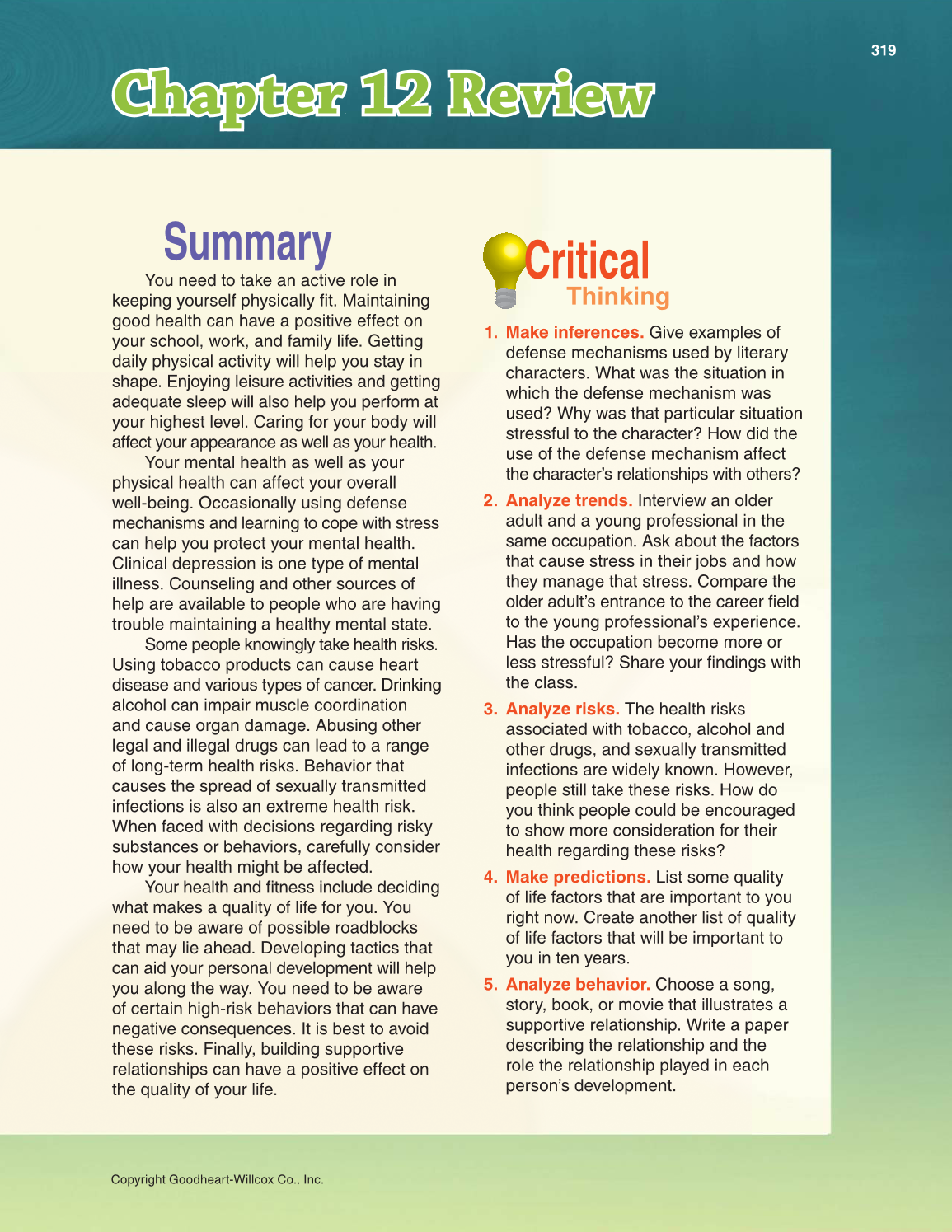 Succeeding in Life and Career: Foundations of Human Studies, 11th Edition page 319