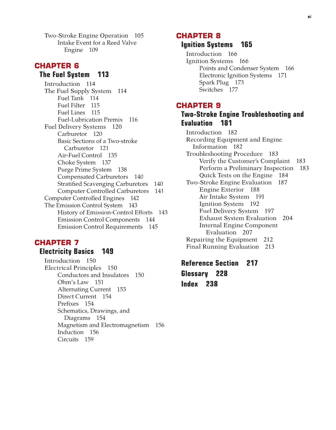 Two-Stroke Engines, 1st Edition page xi