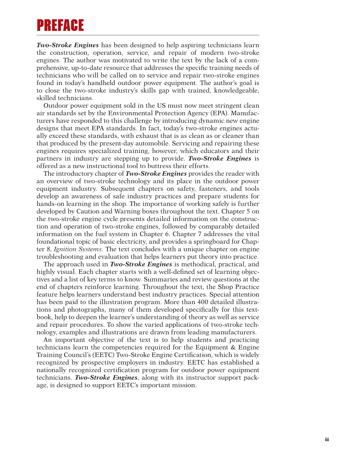 Two-Stroke Engines, 1st Edition page iii