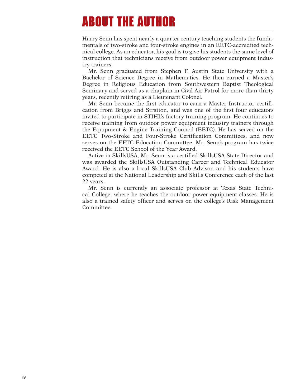 Two-Stroke Engines, 1st Edition page iv