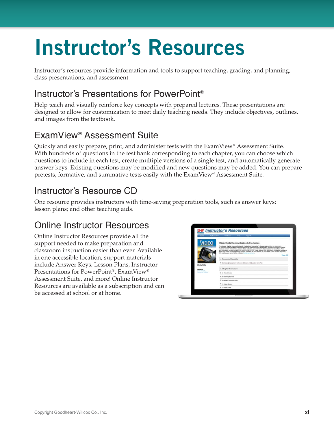 Video: Digital Communication & Production, 4th Edition page xi