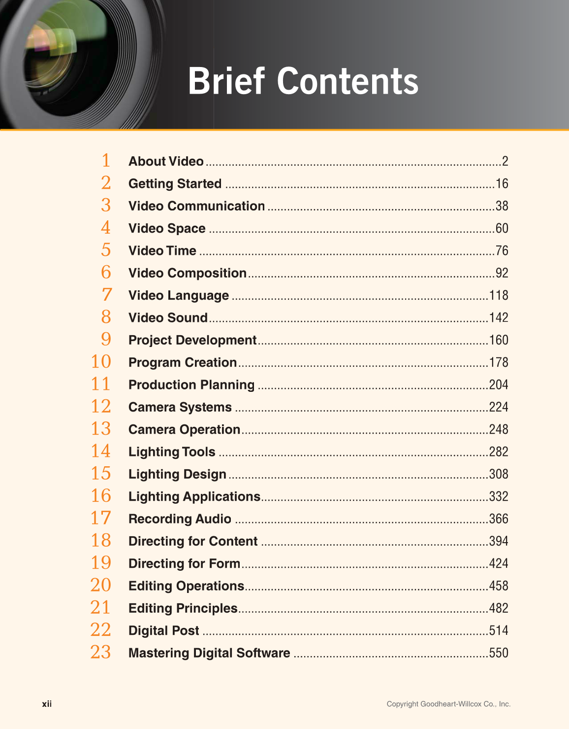 Video: Digital Communication & Production, 4th Edition page xii