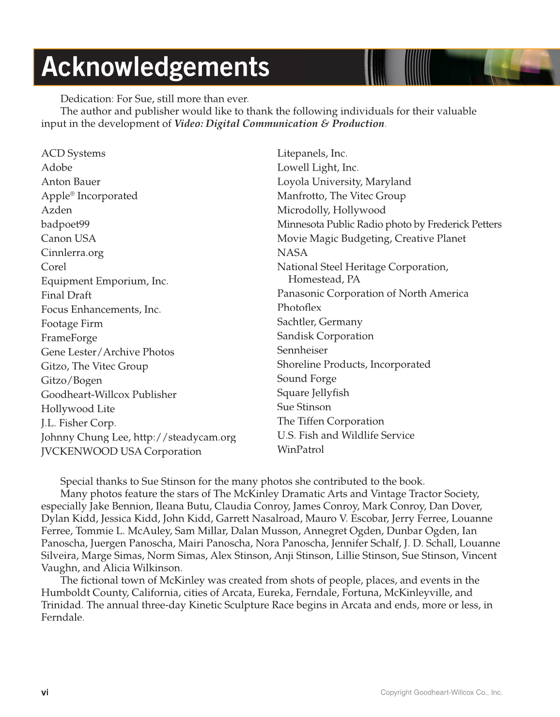 Video: Digital Communication & Production, 4th Edition page vi