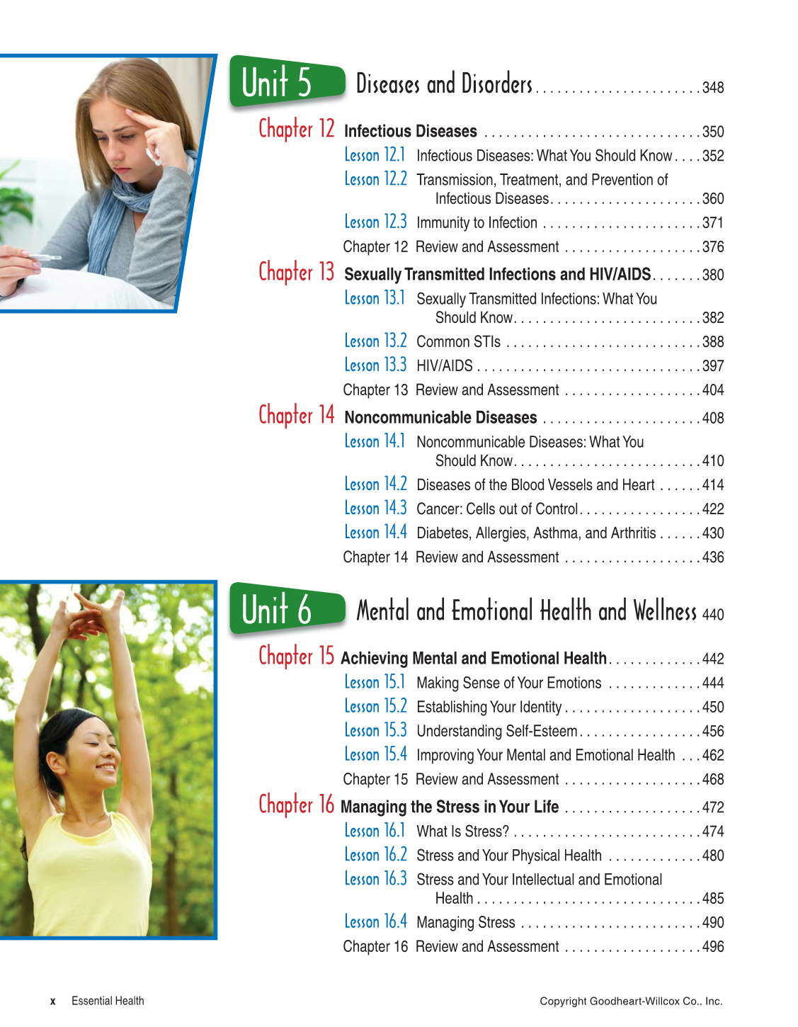 Essential Health, 1st Edition page x