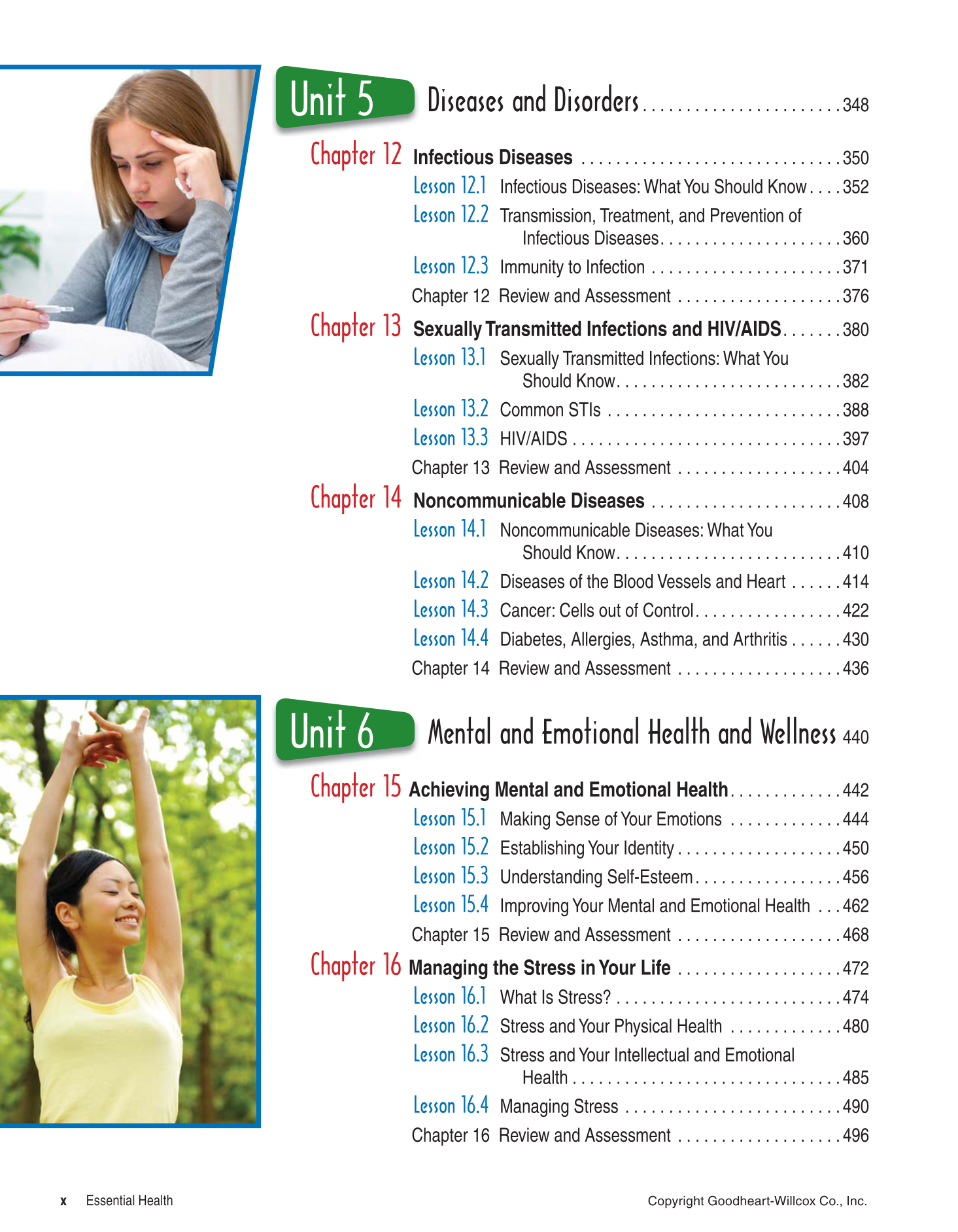 Essential Health, 1st Edition page x