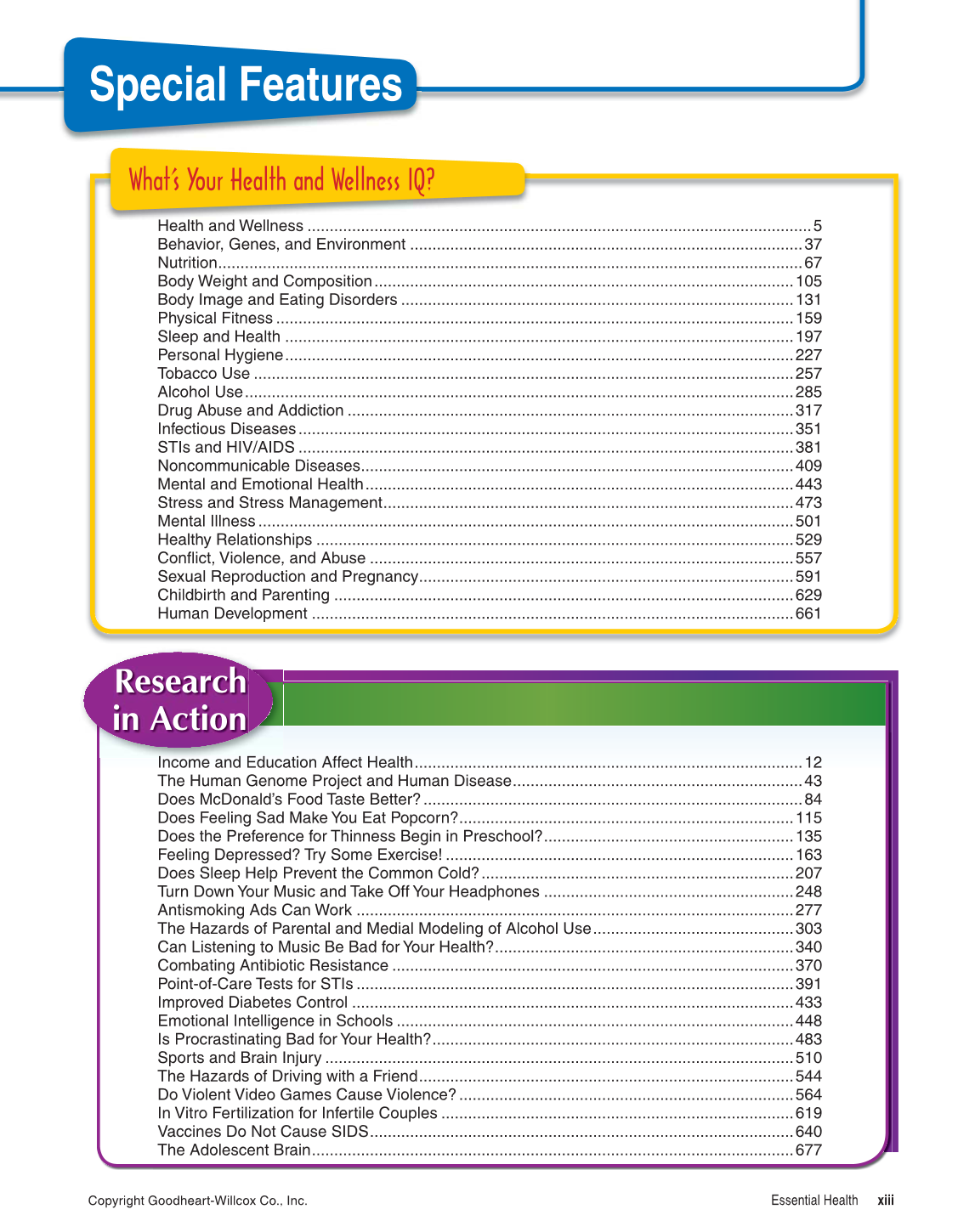 Essential Health, 1st Edition page xiii