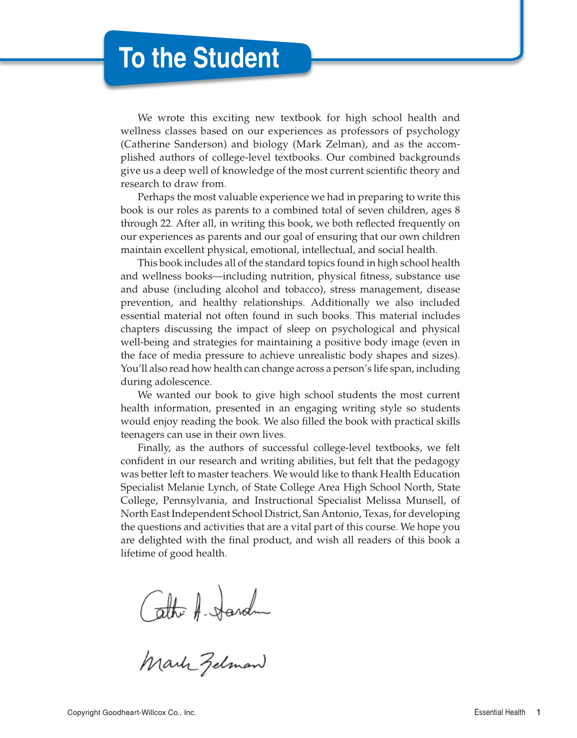 Essential Health, 1st Edition page 1
