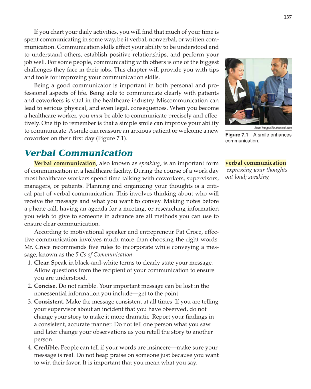 Essential Skills for Health Career Success, 1st Edition page 137