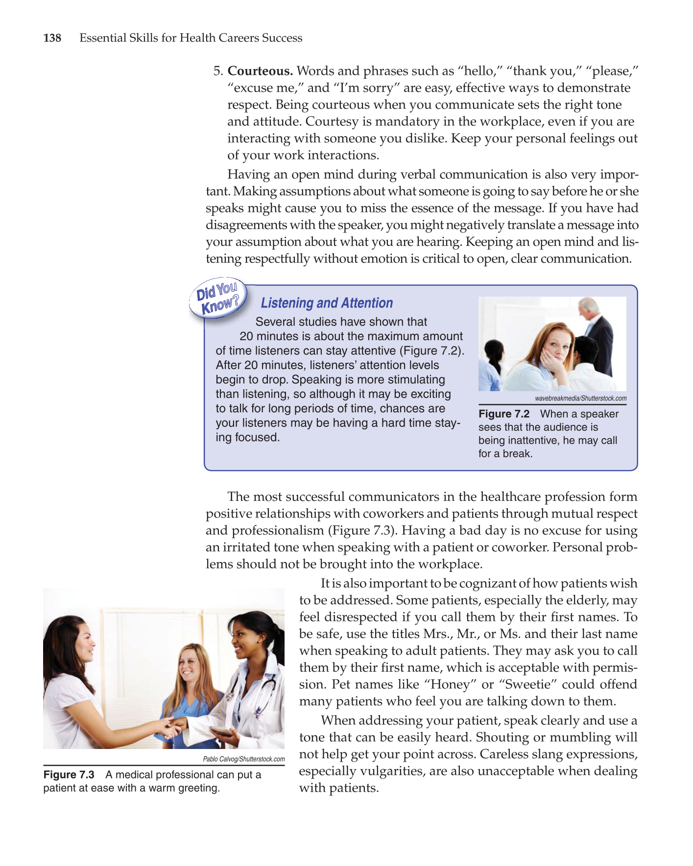 Essential Skills for Health Career Success, 1st Edition page 138