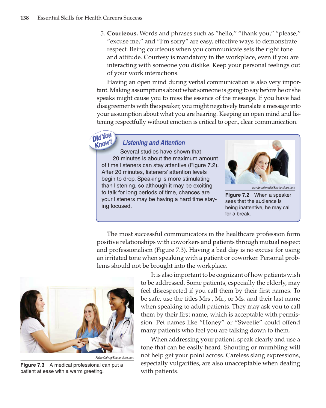 Essential Skills for Health Career Success, 1st Edition page 138