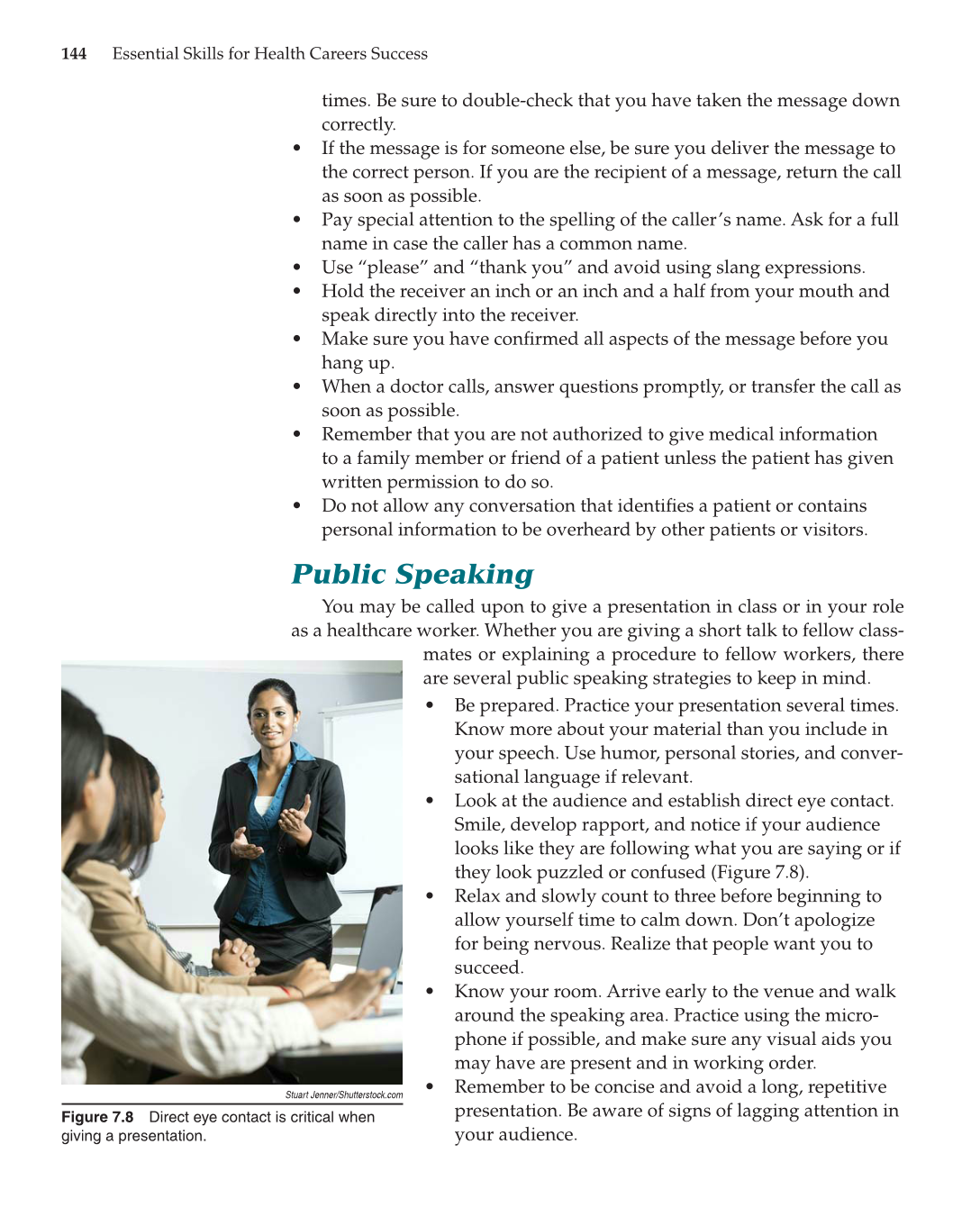 Essential Skills for Health Career Success, 1st Edition page 144