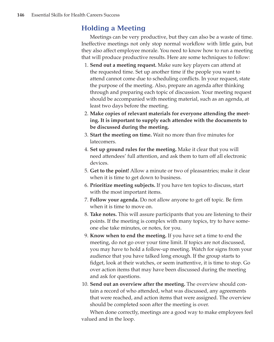 Essential Skills for Health Career Success, 1st Edition page 146
