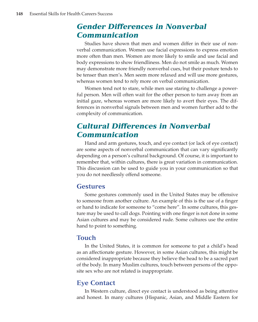 Essential Skills for Health Career Success, 1st Edition page 148