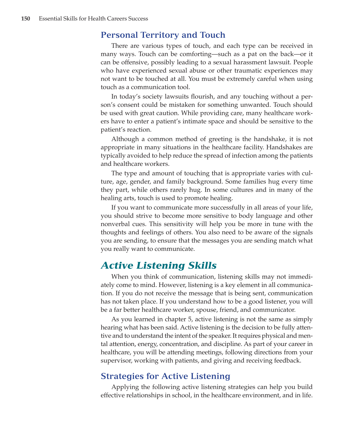 Essential Skills for Health Career Success, 1st Edition page 150