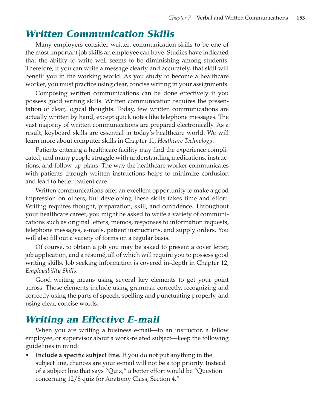 Essential Skills for Health Career Success, 1st Edition page 153