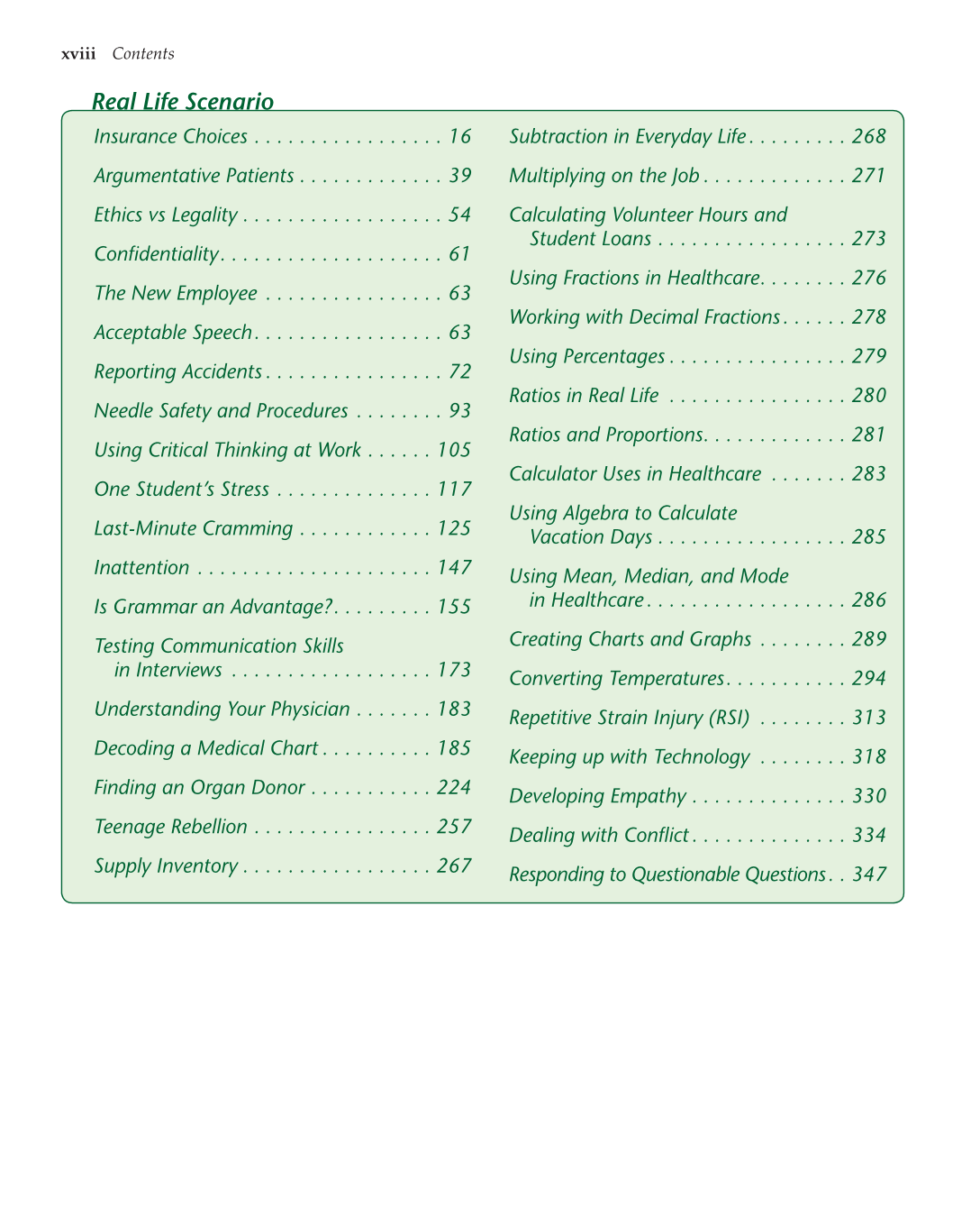 Essential Skills for Health Career Success, 1st Edition page xviii