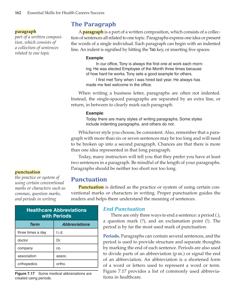 Essential Skills for Health Career Success, 1st Edition page 162