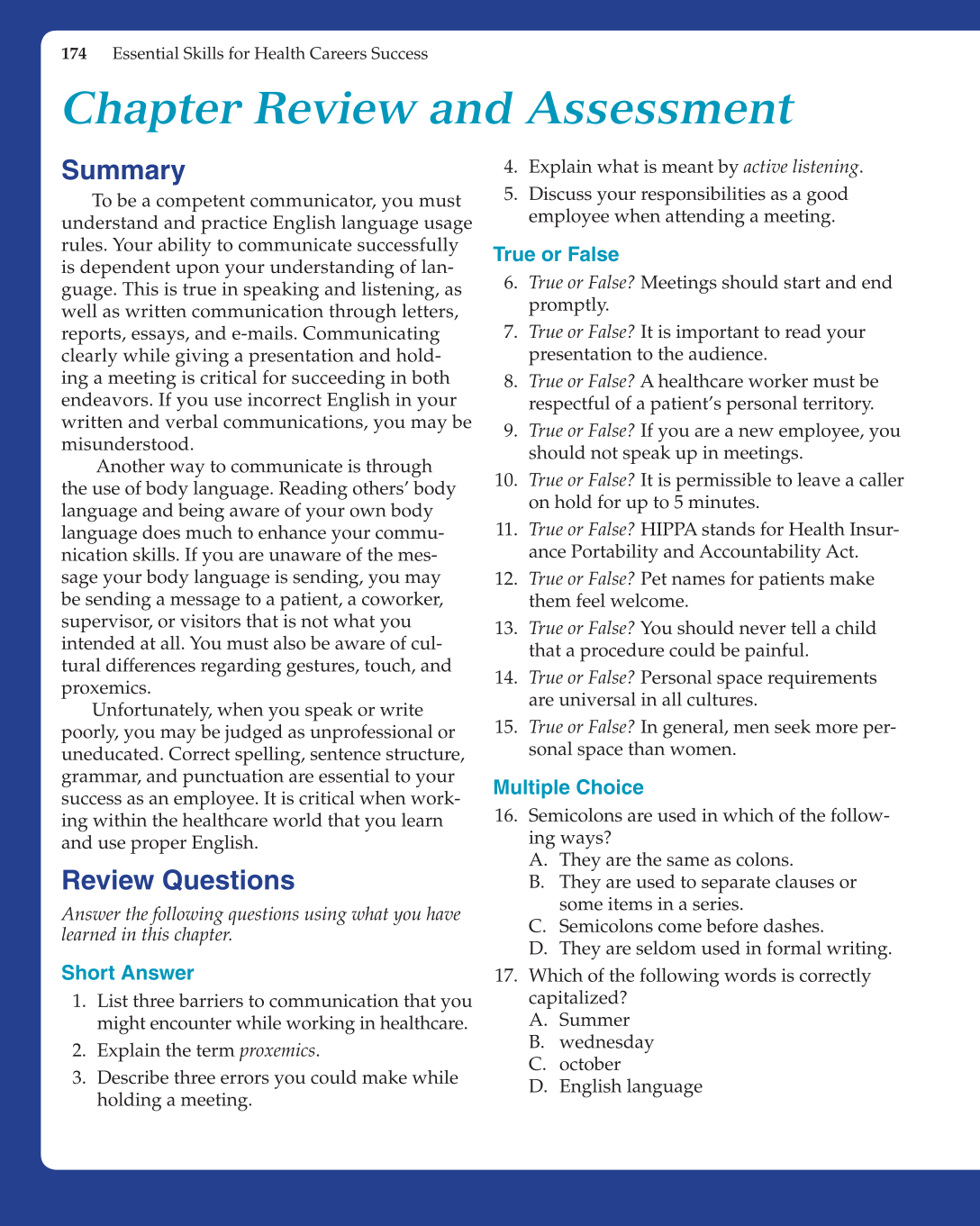 Essential Skills for Health Career Success, 1st Edition page 174