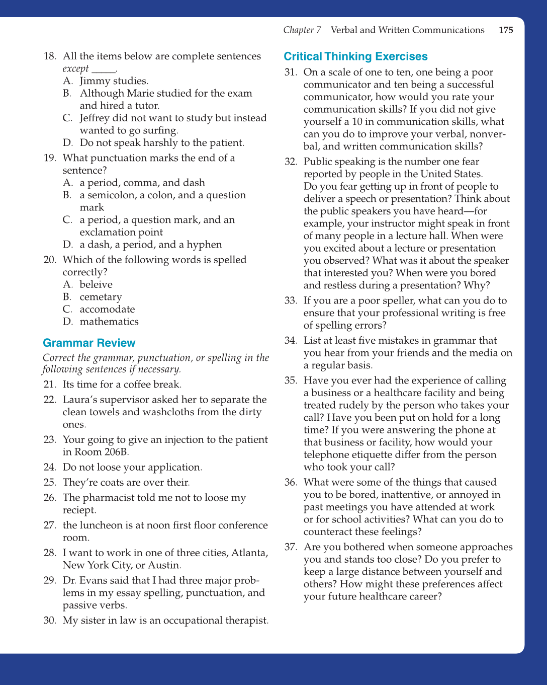Essential Skills for Health Career Success, 1st Edition page 175