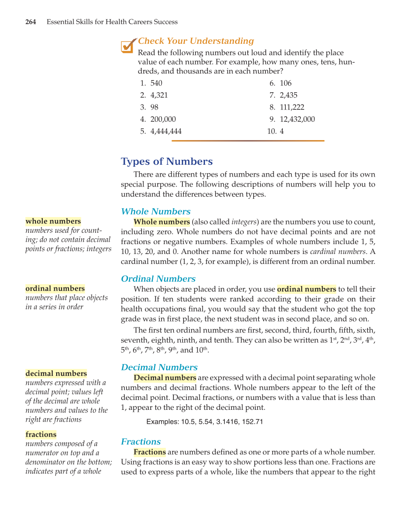 Essential Skills for Health Career Success, 1st Edition page 264
