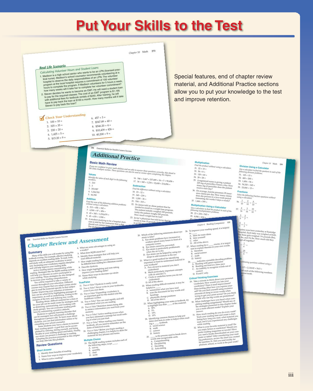 Essential Skills for Health Career Success, 1st Edition page iii