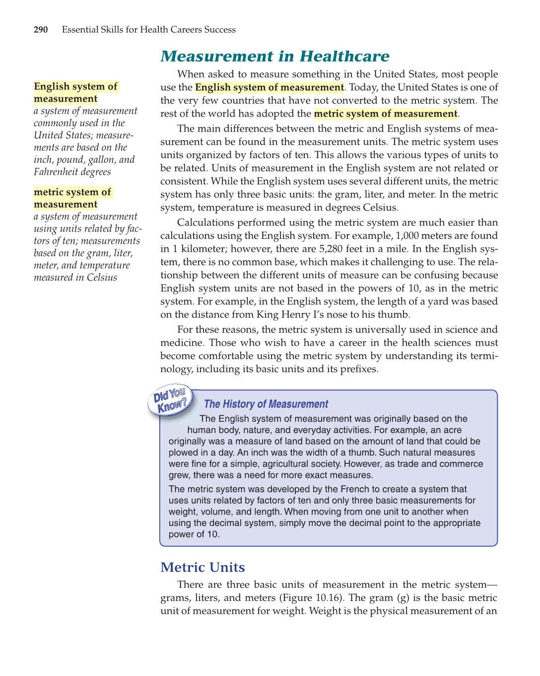 Essential Skills for Health Career Success, 1st Edition page 290