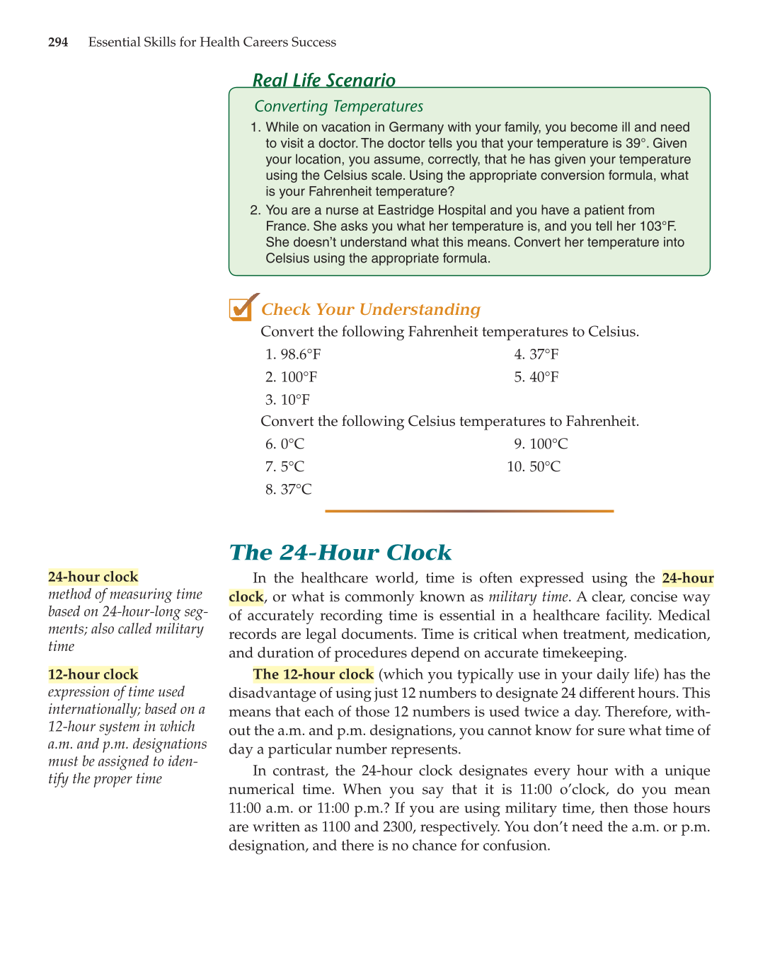 Essential Skills for Health Career Success, 1st Edition page 294