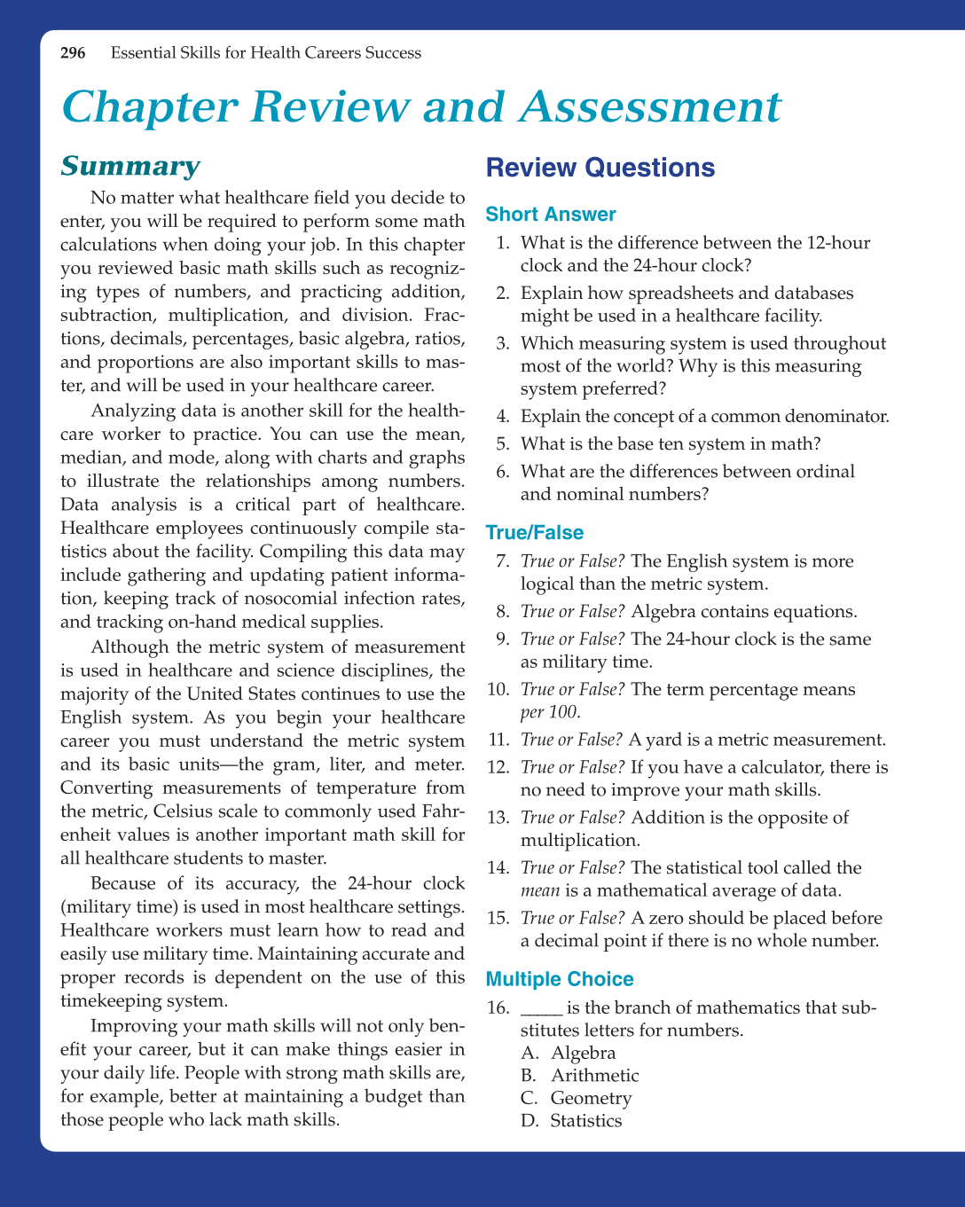 Essential Skills for Health Career Success, 1st Edition page 296
