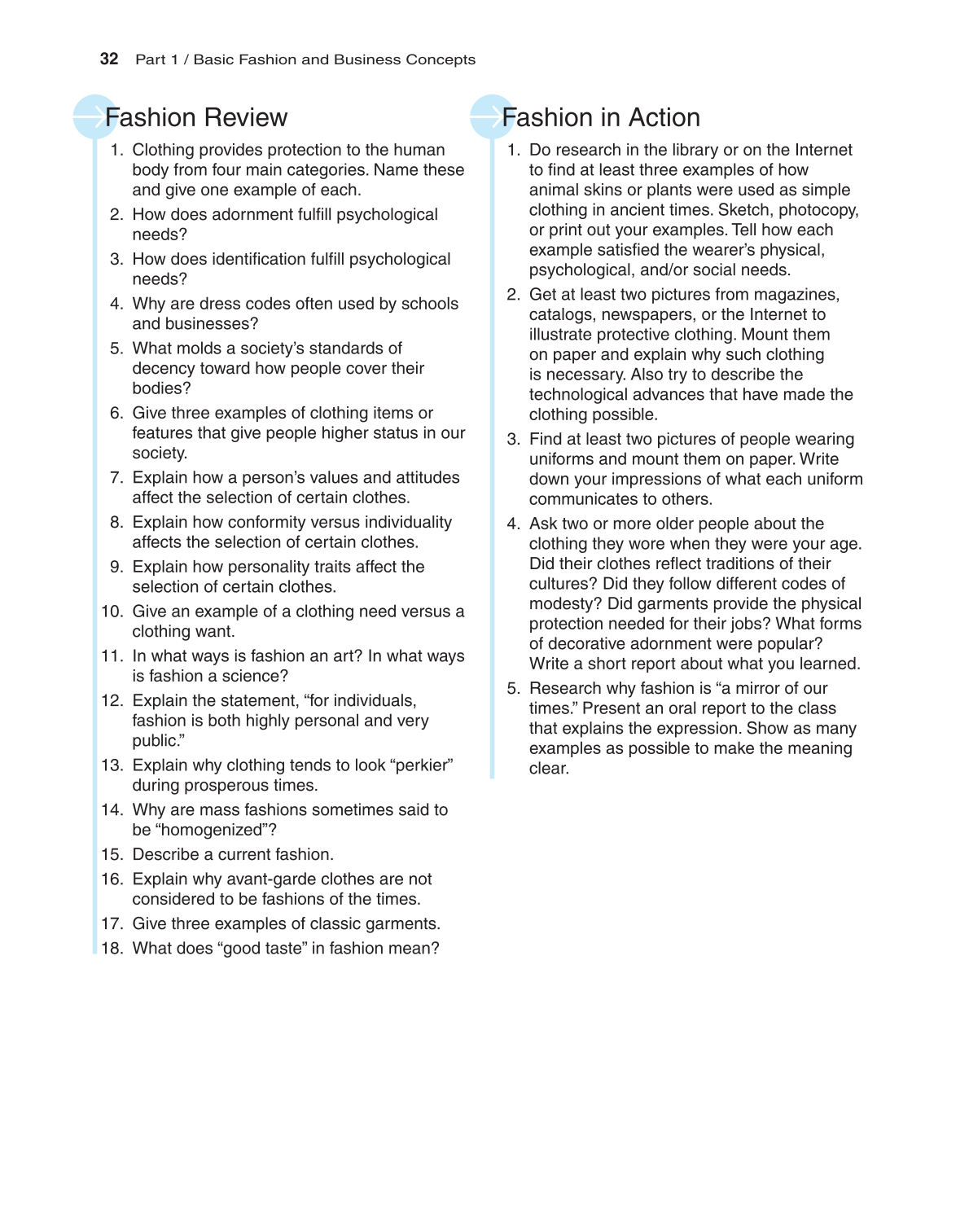 Fashion Marketing & Merchandising, 4th Edition page 32
