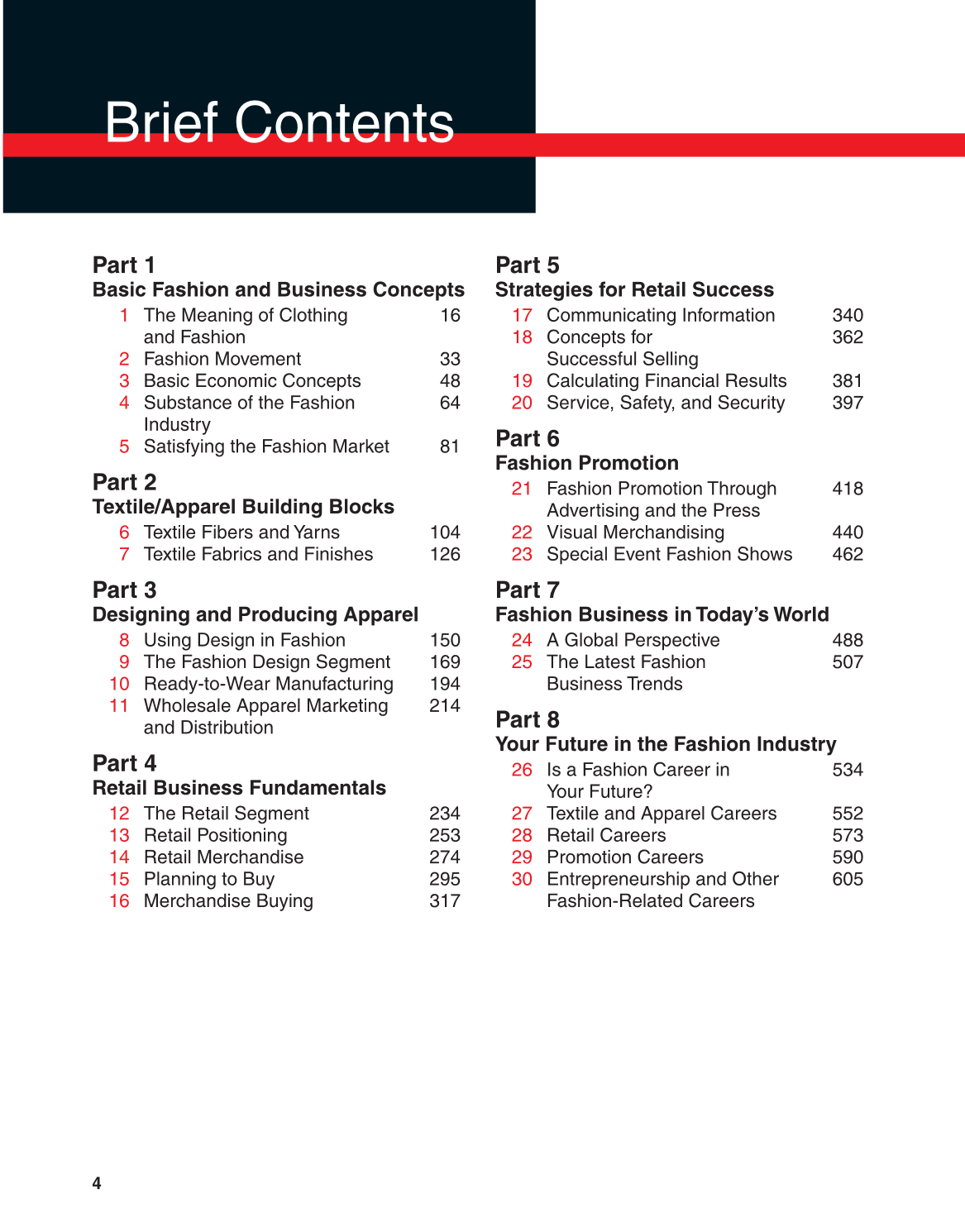 Fashion Marketing & Merchandising, 4th Edition page 4