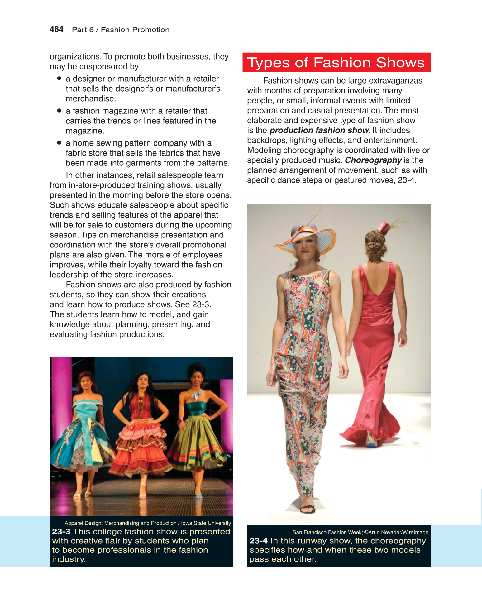 Fashion Marketing & Merchandising, 4th Edition page 464