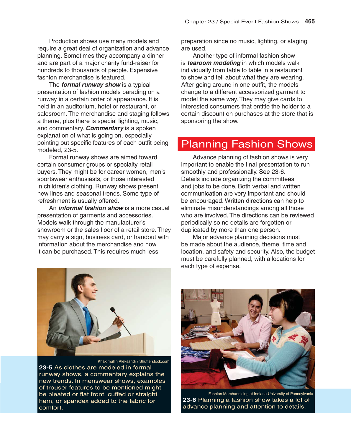 Fashion Marketing & Merchandising, 4th Edition page 465