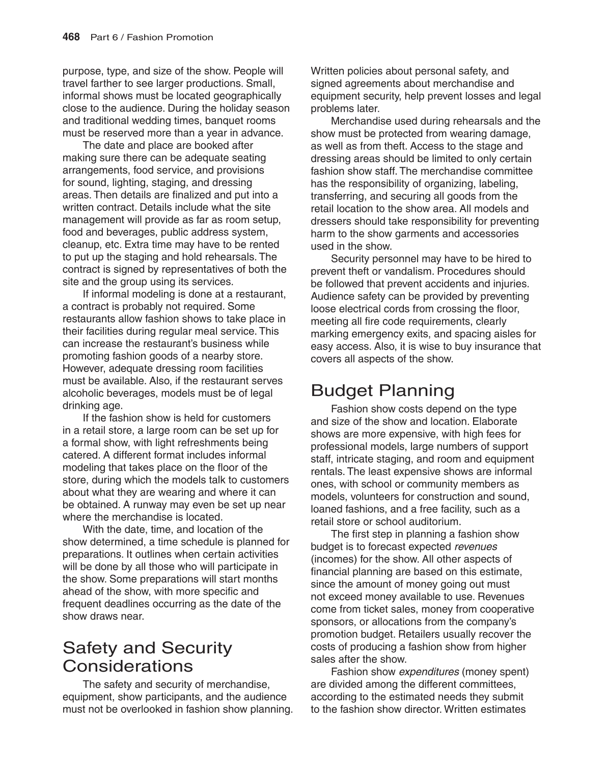 Fashion Marketing & Merchandising, 4th Edition page 468