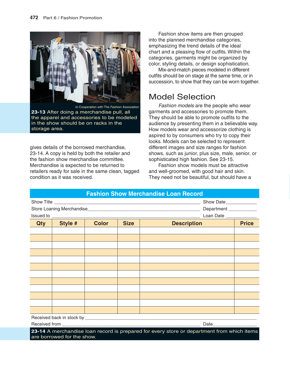 Fashion Marketing & Merchandising, 4th Edition page 472