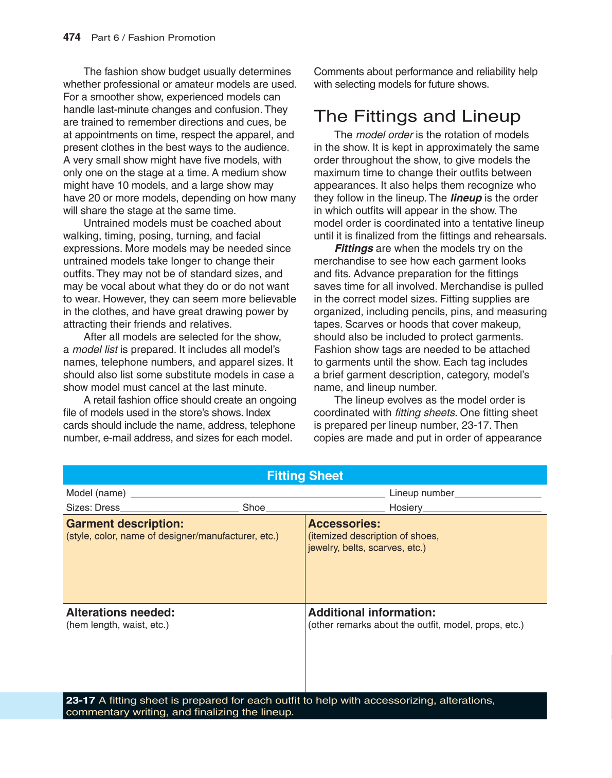 Fashion Marketing & Merchandising, 4th Edition page 474