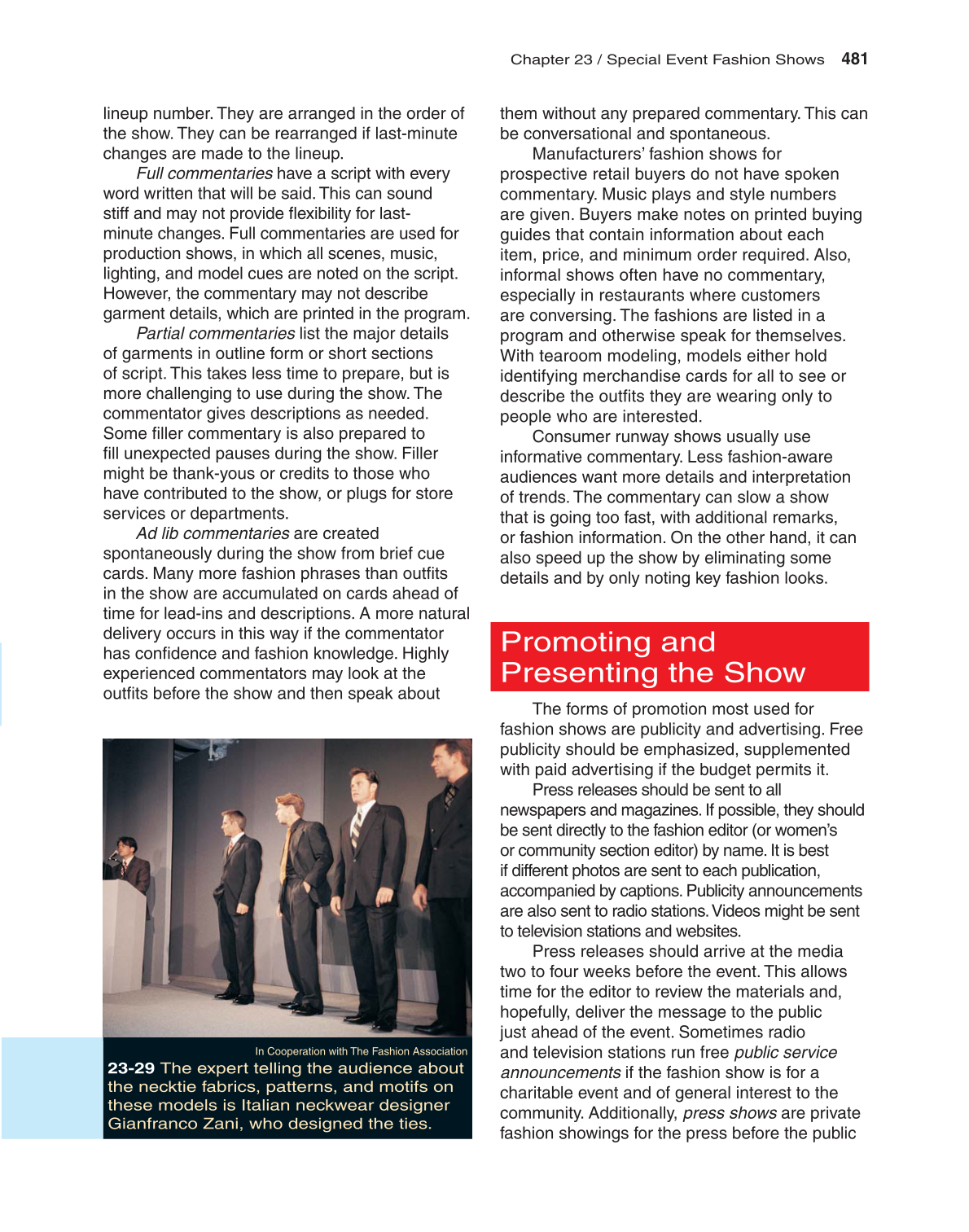 Fashion Marketing & Merchandising, 4th Edition page 481