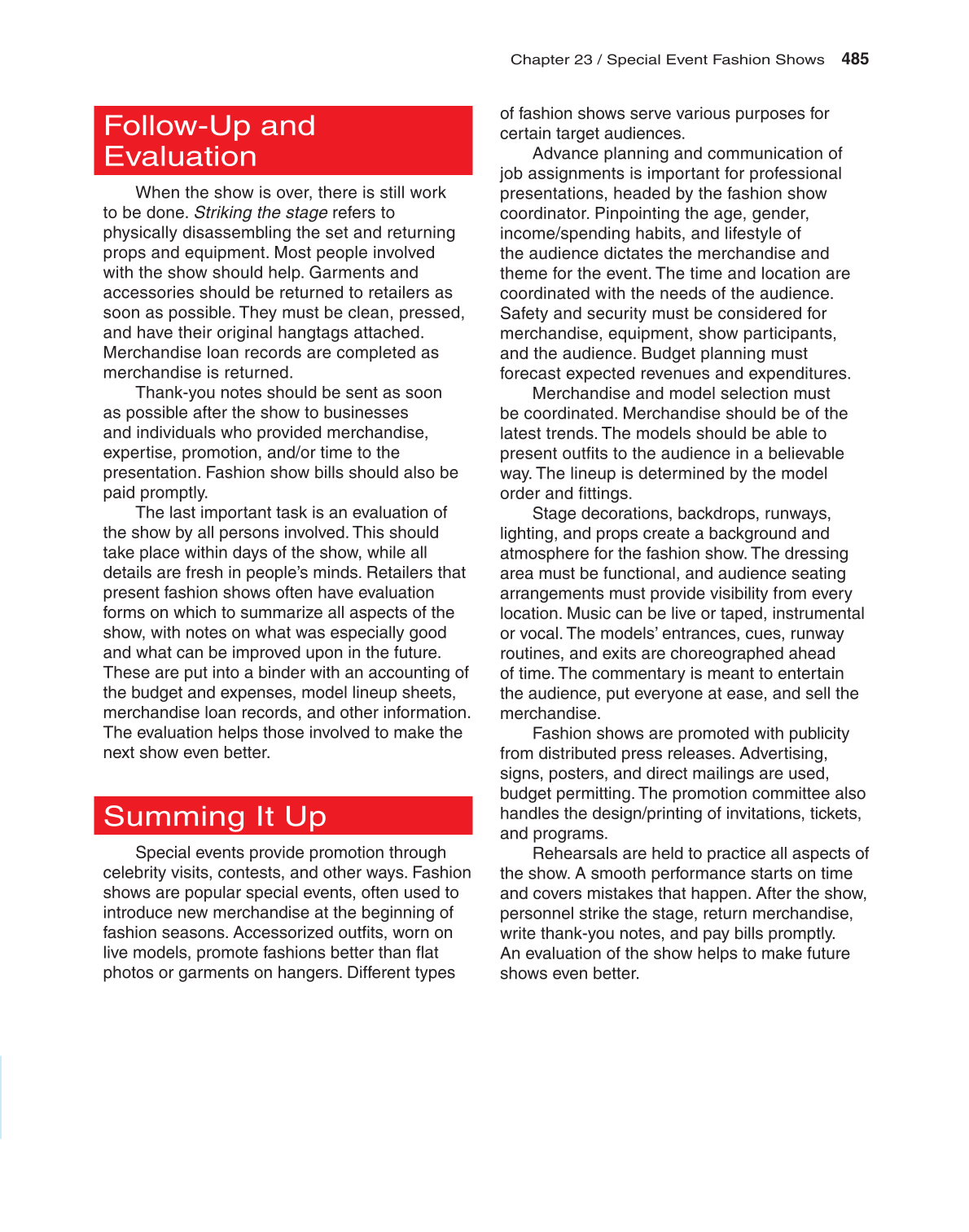Fashion Marketing & Merchandising, 4th Edition page 485