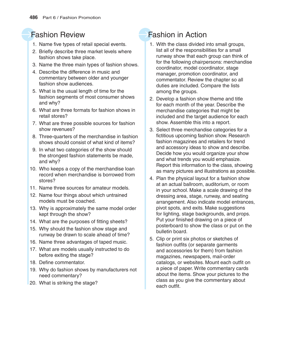 Fashion Marketing & Merchandising, 4th Edition page 486
