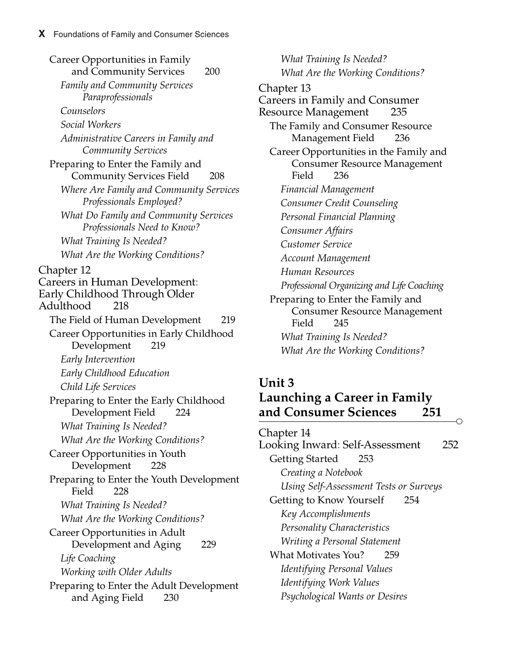 Foundations of Family and Consumer Sciences: Careers Serving Individuals, Families, and Communities, 2nd Edition page X
