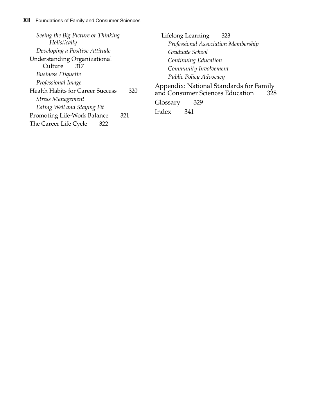 Foundations of Family and Consumer Sciences: Careers Serving Individuals, Families, and Communities, 2nd Edition page XII