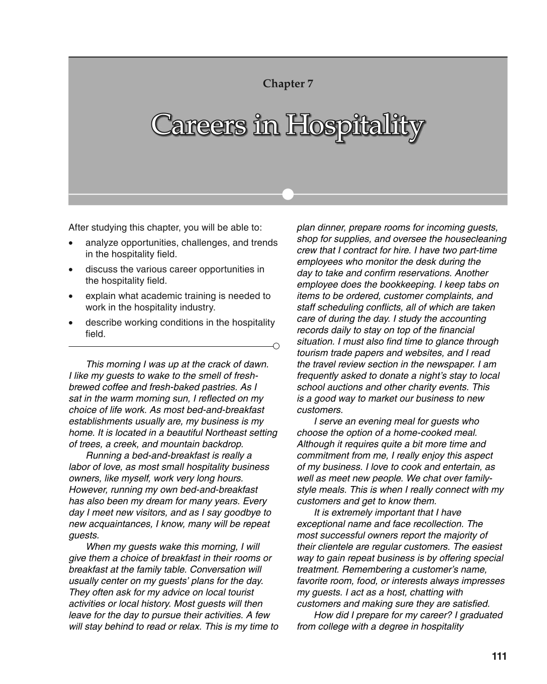 Foundations of Family and Consumer Sciences: Careers Serving Individuals, Families, and Communities, 2nd Edition page 111