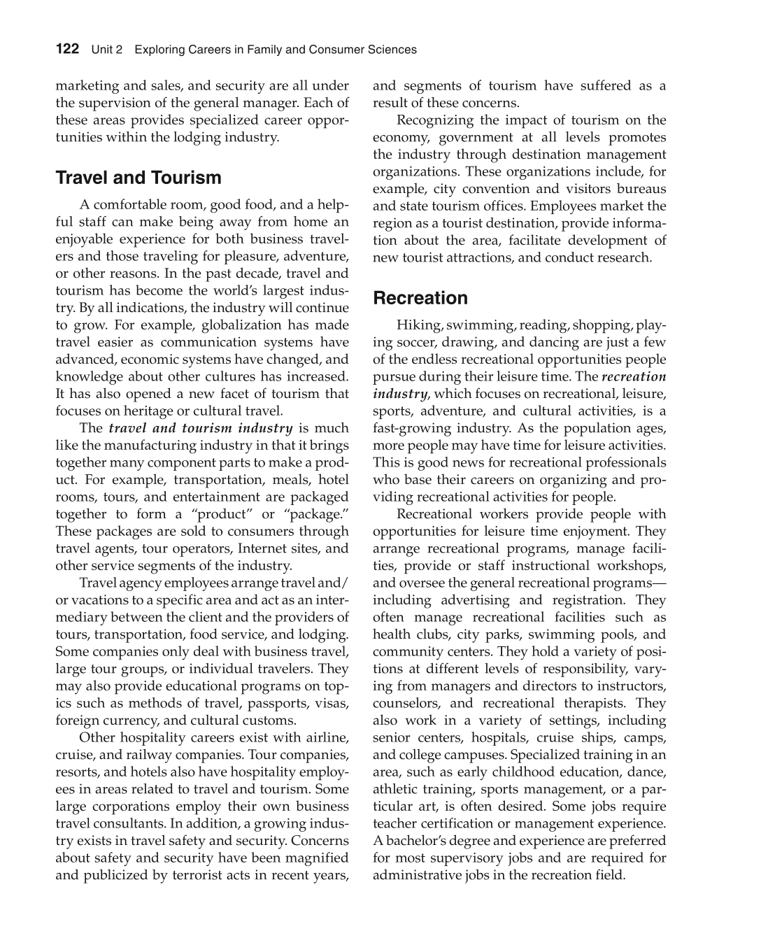 Foundations of Family and Consumer Sciences: Careers Serving Individuals, Families, and Communities, 2nd Edition page 122
