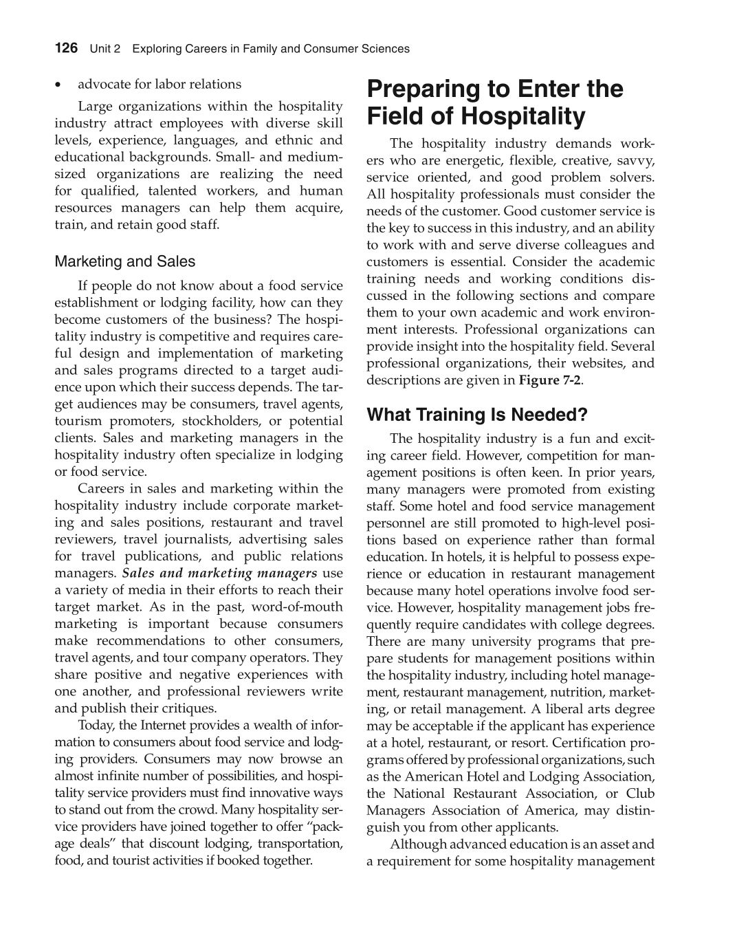 Foundations of Family and Consumer Sciences: Careers Serving Individuals, Families, and Communities, 2nd Edition page 126