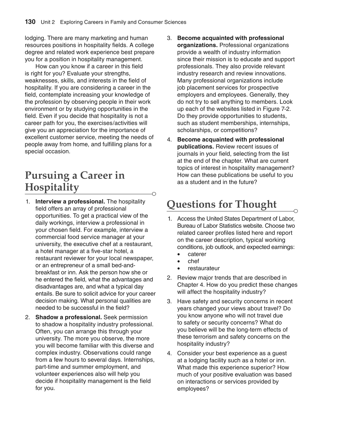 Foundations of Family and Consumer Sciences: Careers Serving Individuals, Families, and Communities, 2nd Edition page 130