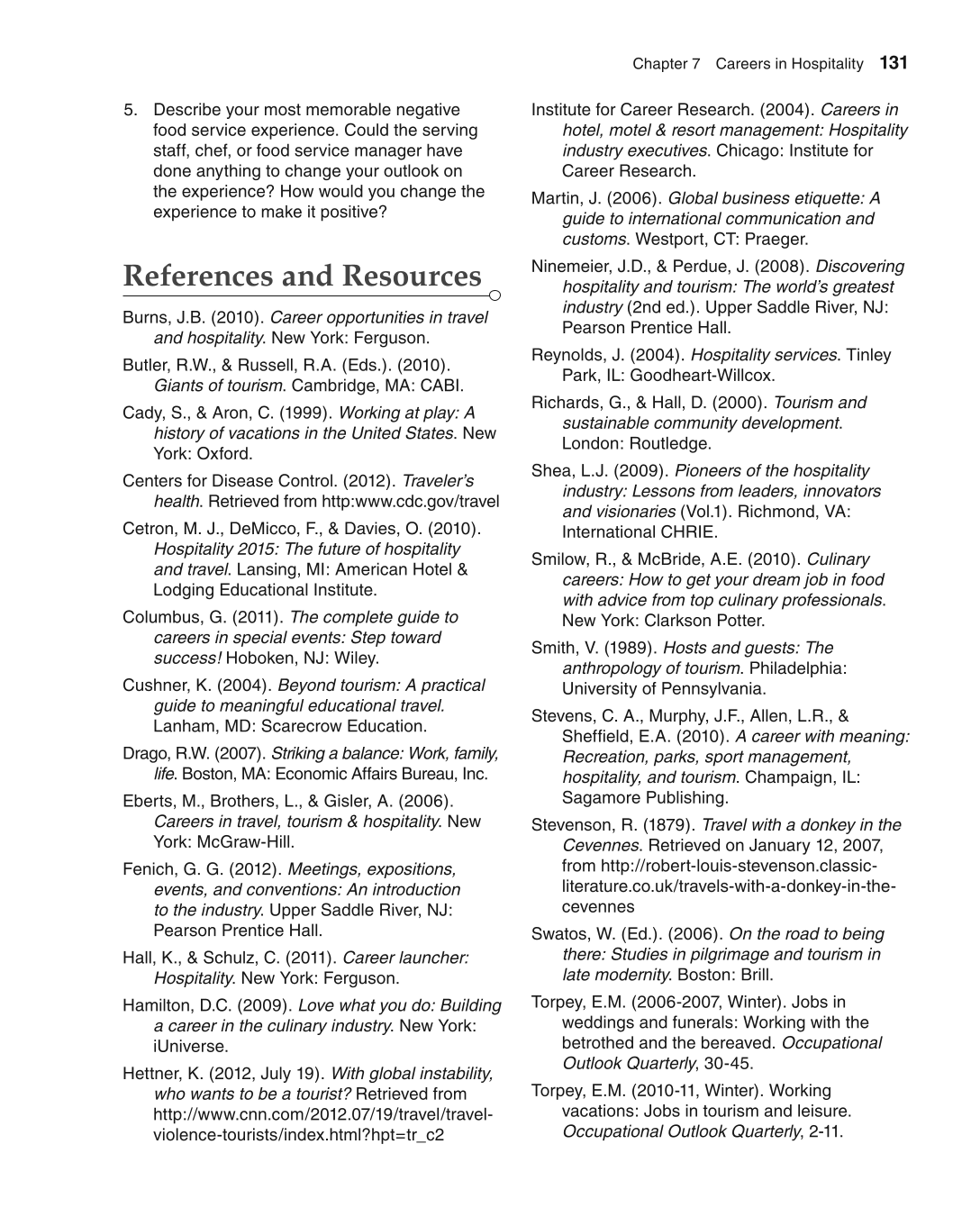 Foundations of Family and Consumer Sciences: Careers Serving Individuals, Families, and Communities, 2nd Edition page 131