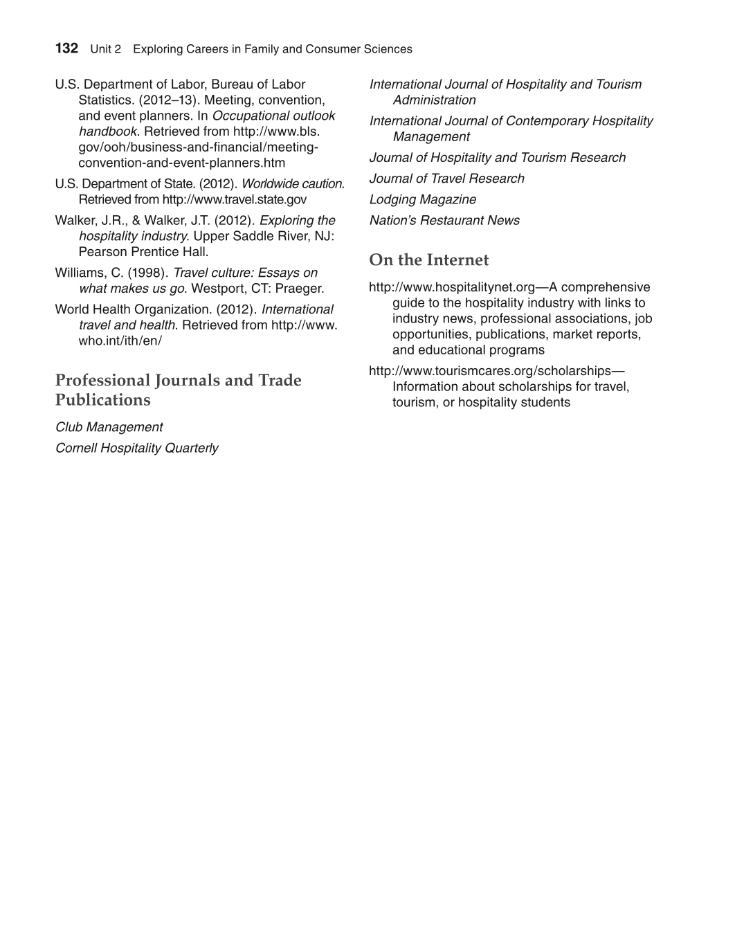 Foundations of Family and Consumer Sciences: Careers Serving Individuals, Families, and Communities, 2nd Edition page 132